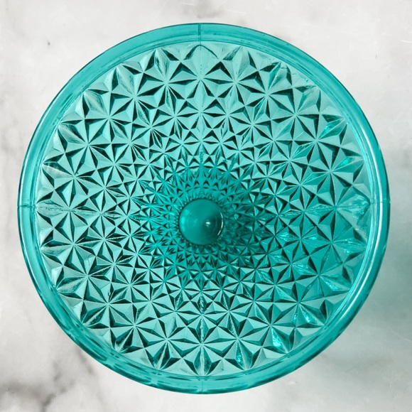 Vintage Teal Pedestal Candy Dish - Picture 4 of 6